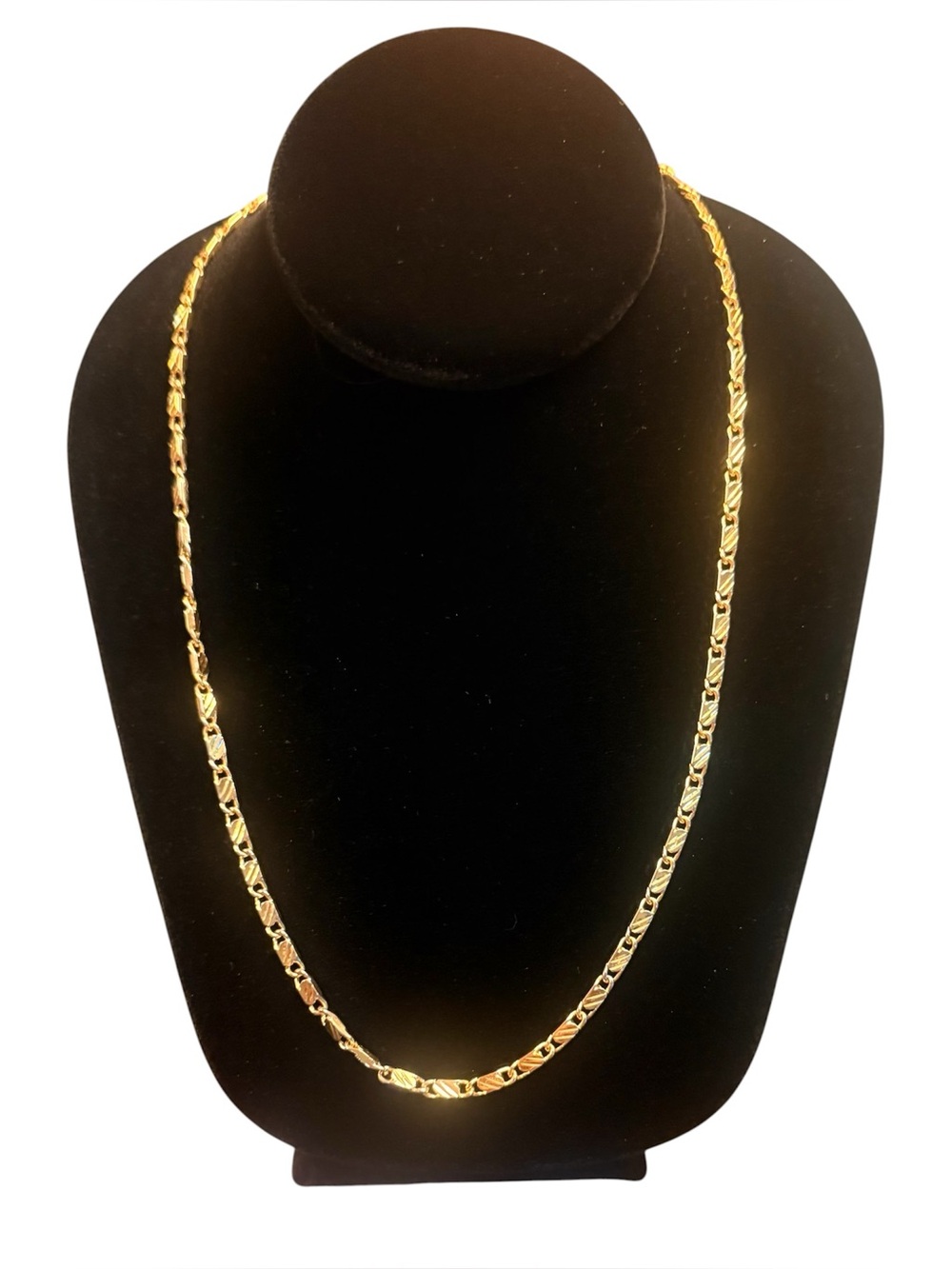 Vintage Gold Tone Figaro-Style Chain Necklace 23”